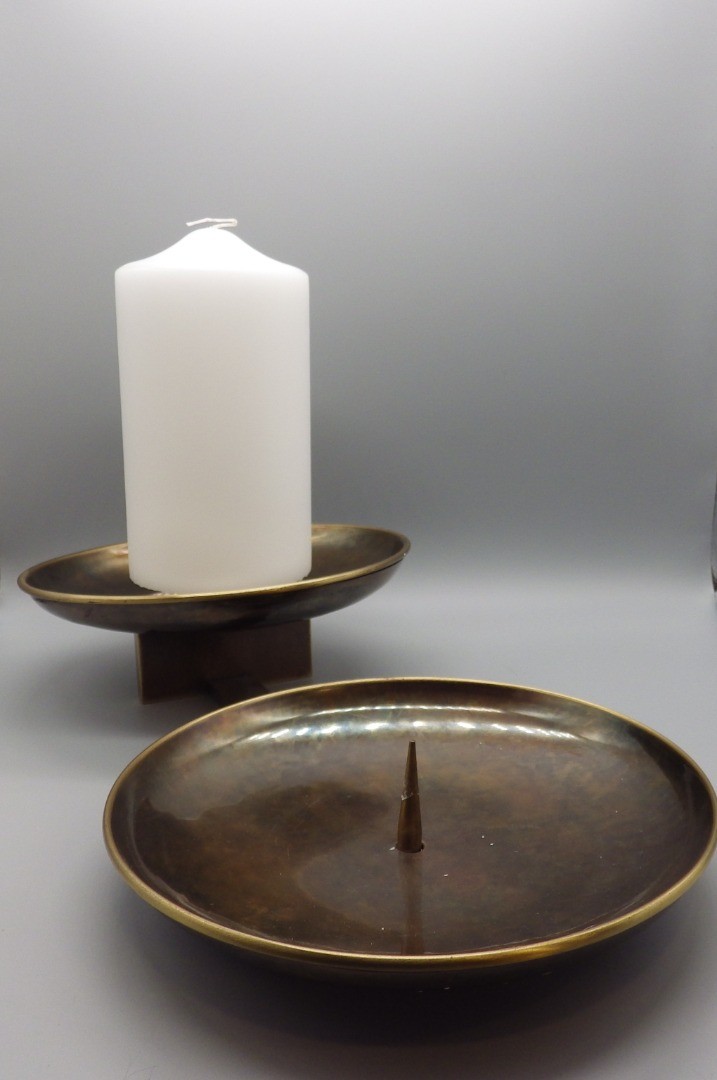 Bronze Hammared Candlestick